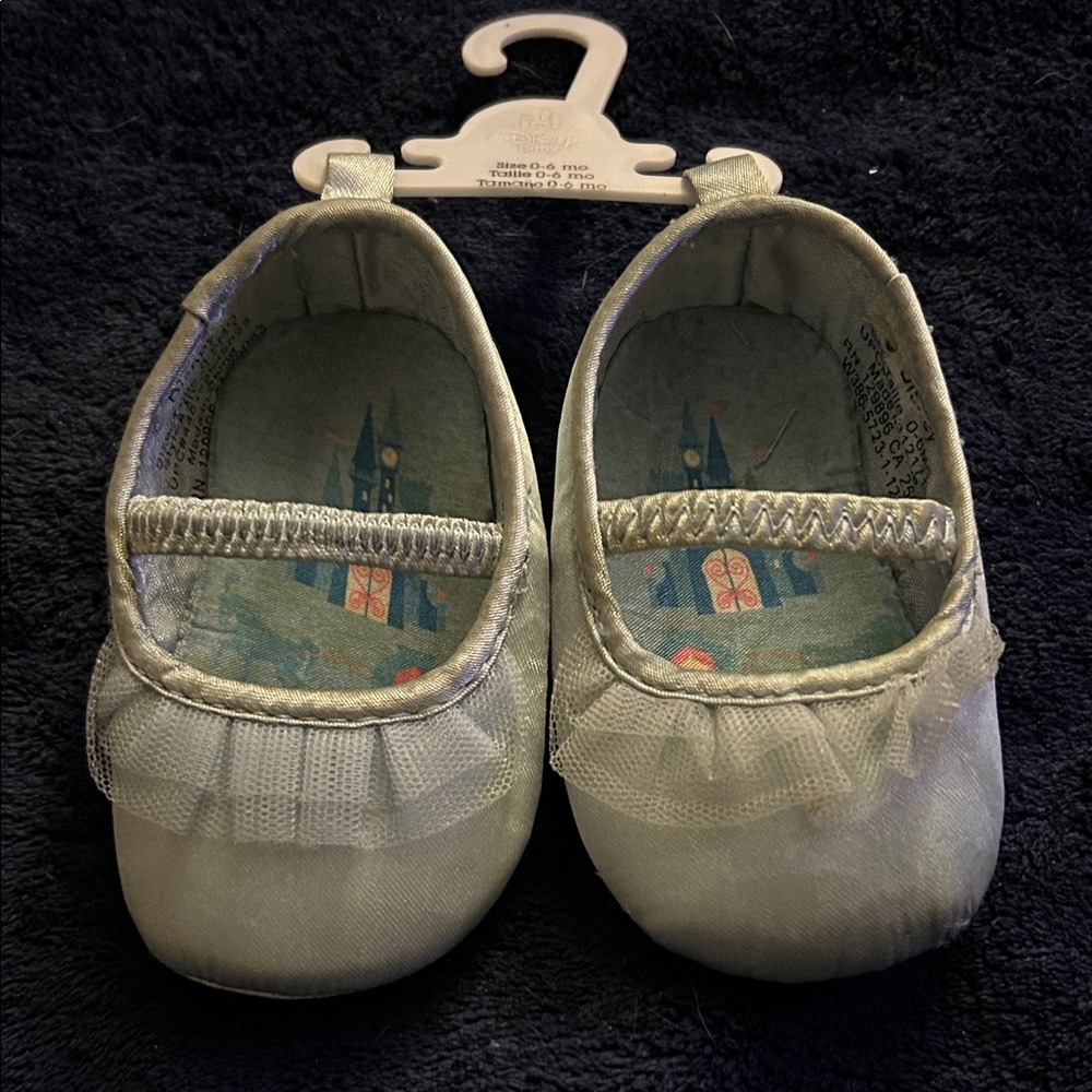 Disney Baby Blue Baby Shoes with Tulle Detail